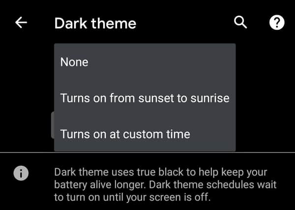 Custom Dark Mode Schedules