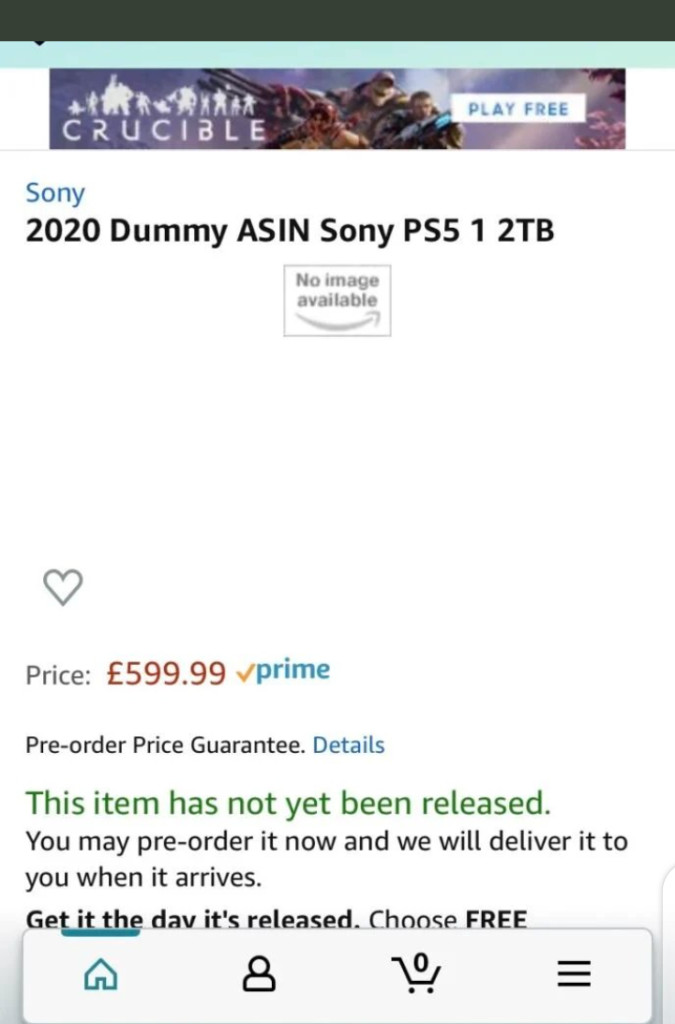 PlayStation 5 on Amazon