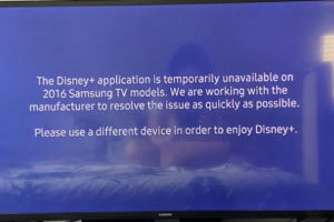 Samsung TV disney+ app temporarily unavailable