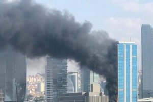 business center fire via tower ankara turkey