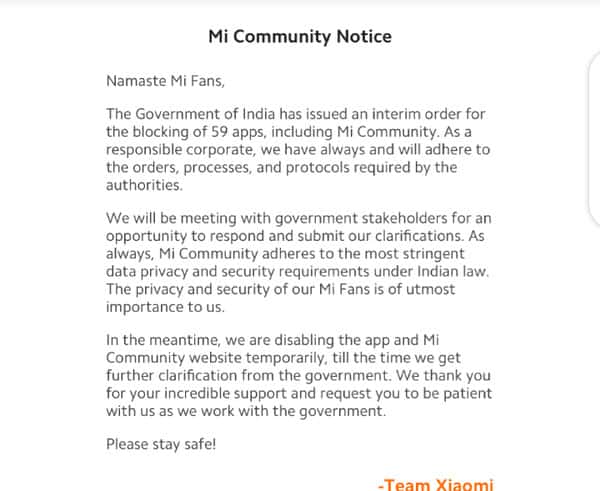 Xiaomi Community App & Website Disabled In India