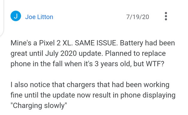 July 2020 update affecting pixel devices