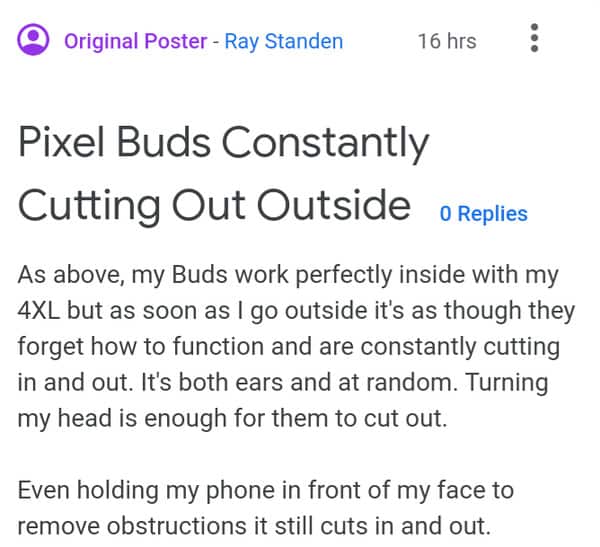 Google Pixel Buds 2 Audio Cutout
