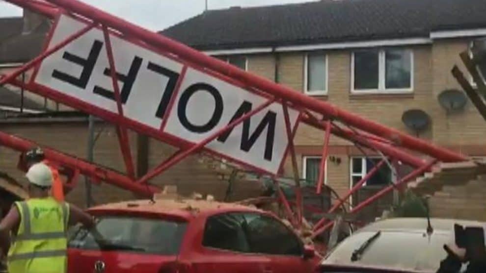 crane collapse bow london video