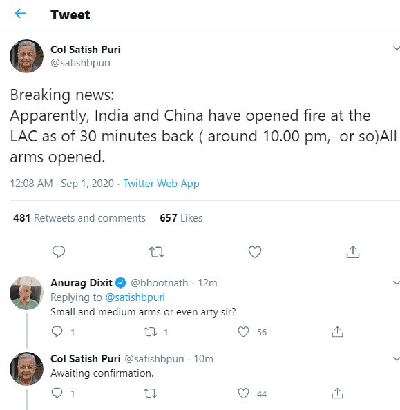 India China opened fire lac