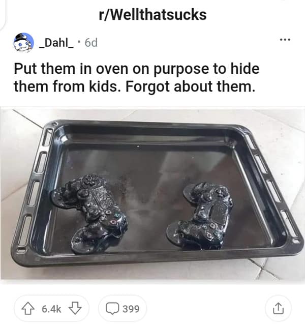 image of Cooked PS4 Controller goes viral after a parent posted it