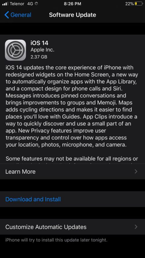iOS 14 download and install guide