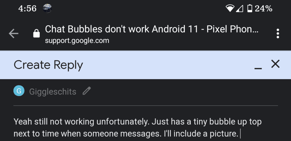 Chat bubble Feature Android 11 Not Working Google Messages App