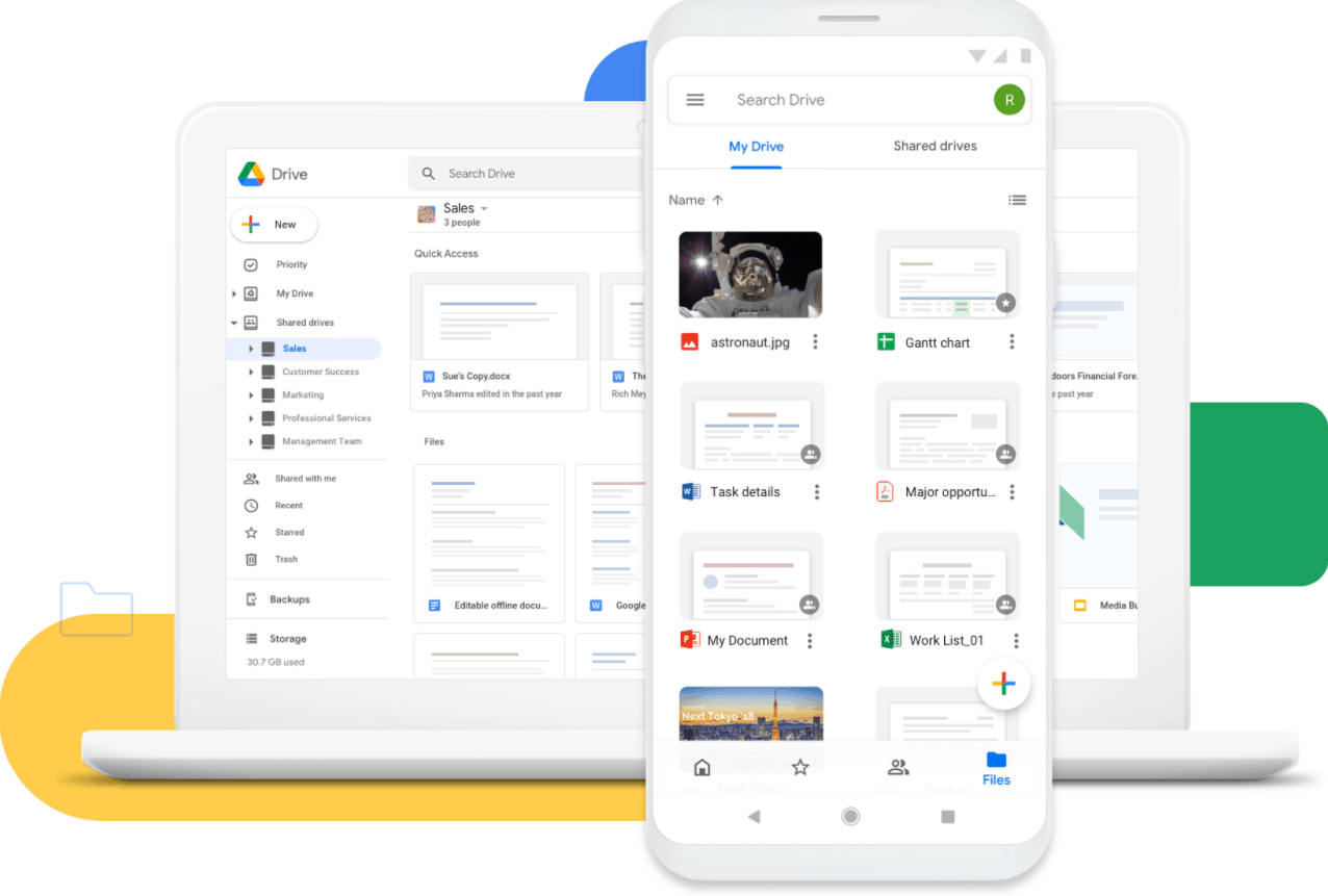Google Drive spam notifications containing Russian files