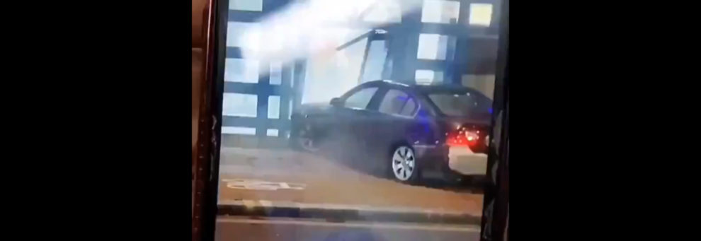 Edmonton police station car crash videos london