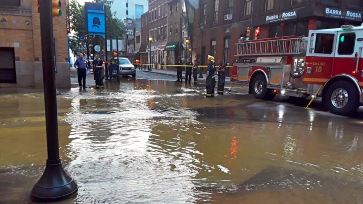 streets flood Philadelphia