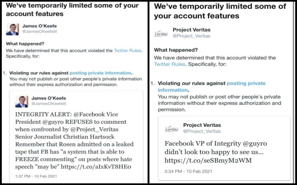Twitter locked Project Veritas James O’Keefe account