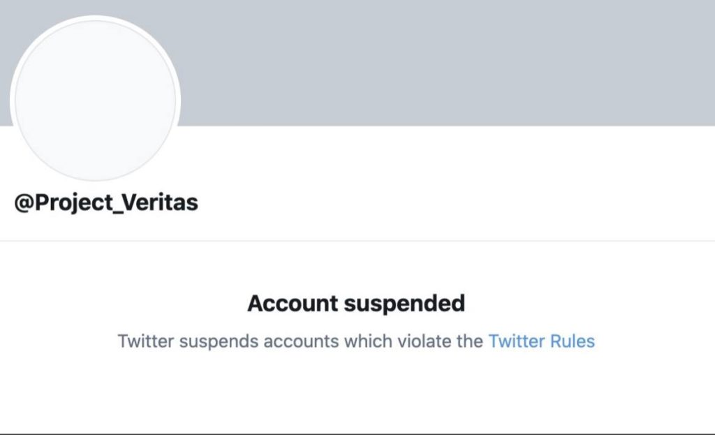 Project Veritas suspended twitter