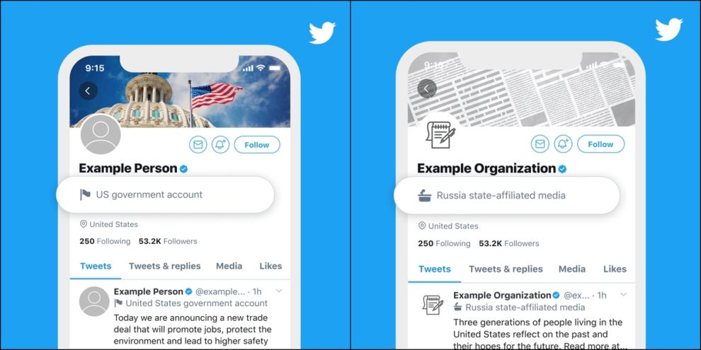 Twitter labels world leaders government accounts