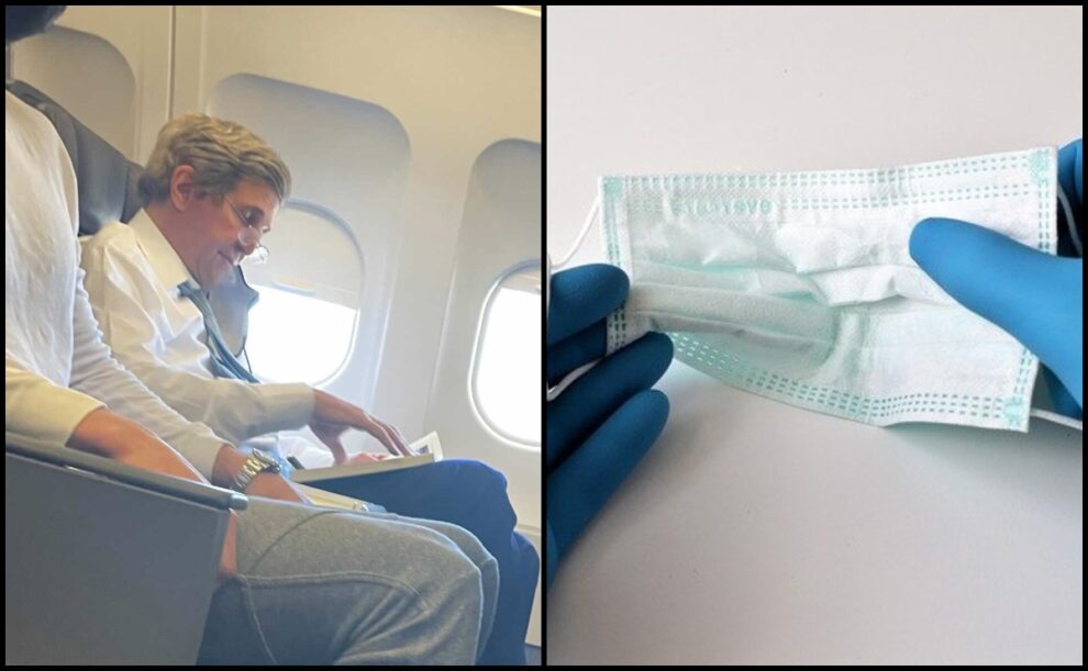 John kerry without mask american airlines flight