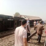 Egypt train derailed cairo banha