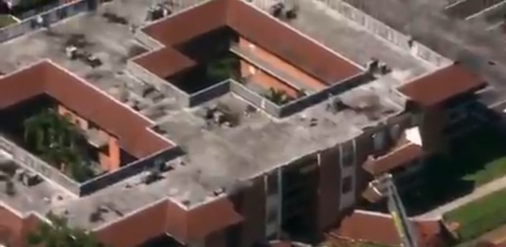 Apartment building roof collapse miami