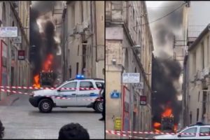 truck fire Montpellier