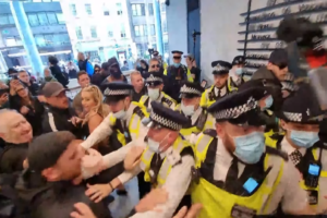 london itv office protesters protest