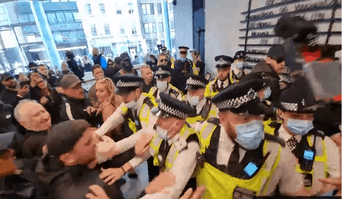 london itv office protesters protest