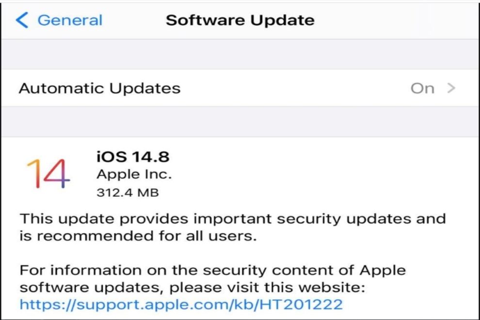 apple update iOS 14.8 NSO Group iPhone Zero-Click Exploit