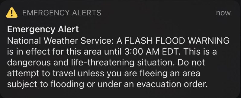 Emergency alert NYC flooding