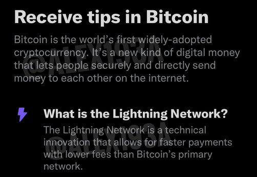 Twitter Bitcoin Tip Feature