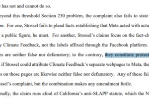 facebook fact checks protected opinion court filing