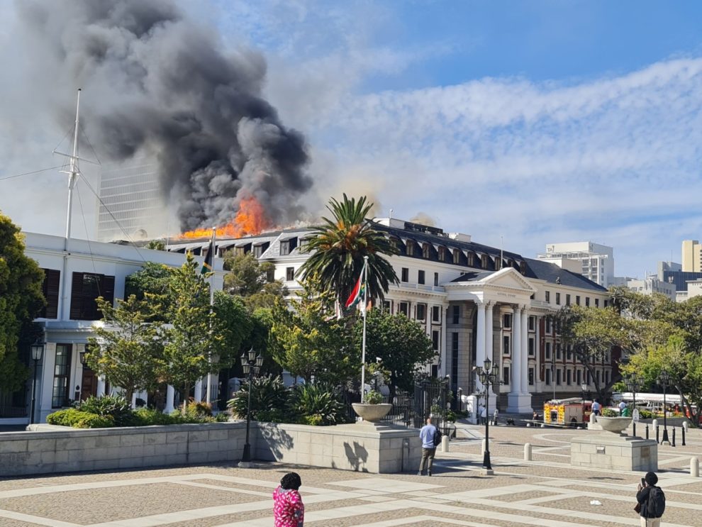 fire South Africa Parliament