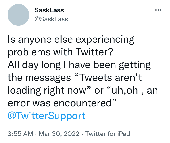 Twitter Down- Comments Not Loading For Many Users