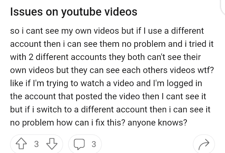 YouTube Can't Play My Own Channel Videos