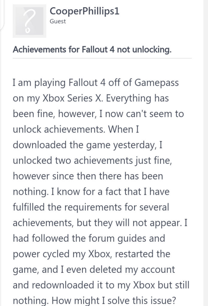 Xbox Achievements Not Unlocking