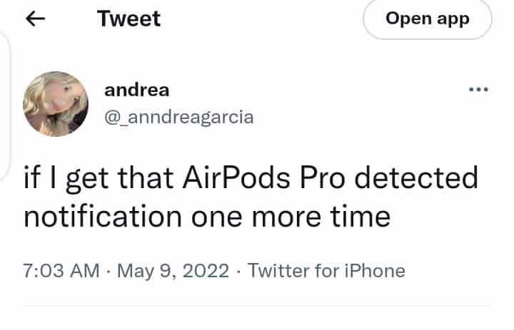 AirPod Pro Detected Notification