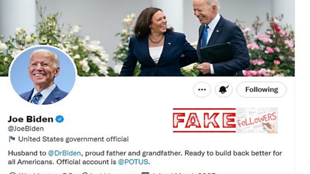 Biden fake followers half
