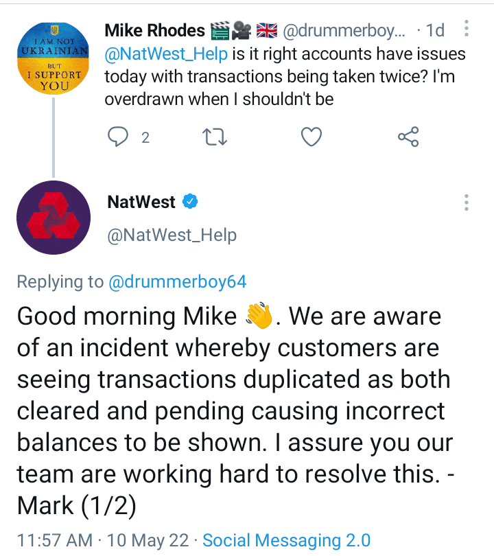 NatWest Bank Transactions Charged Twice