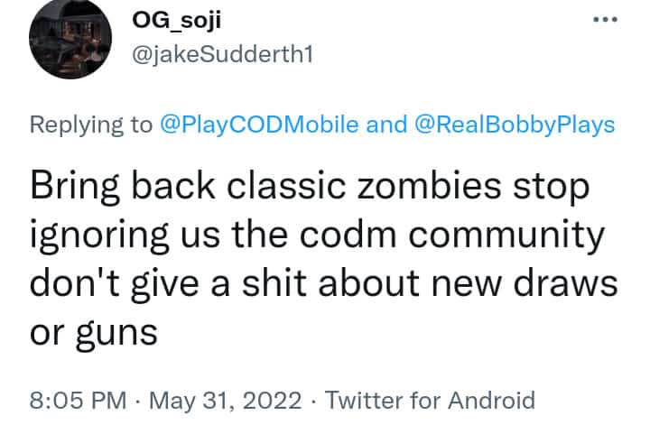 Players Want COD Mobile 'Zombies mode' back