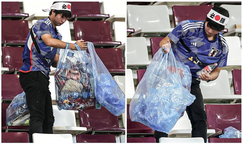 Japan fans cleaned up stadium germany match