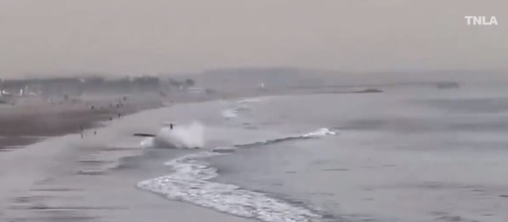 One dead as plane crash-lands on California beach