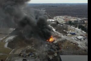US railroad company ordered to sample for dioxins at Ohio train derailment site
