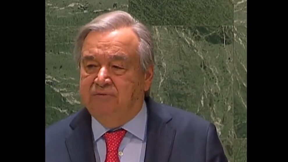 UN chief Davos bad cold