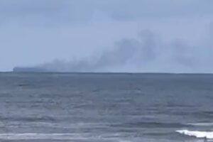 Ship fire still rages off Dutch coast