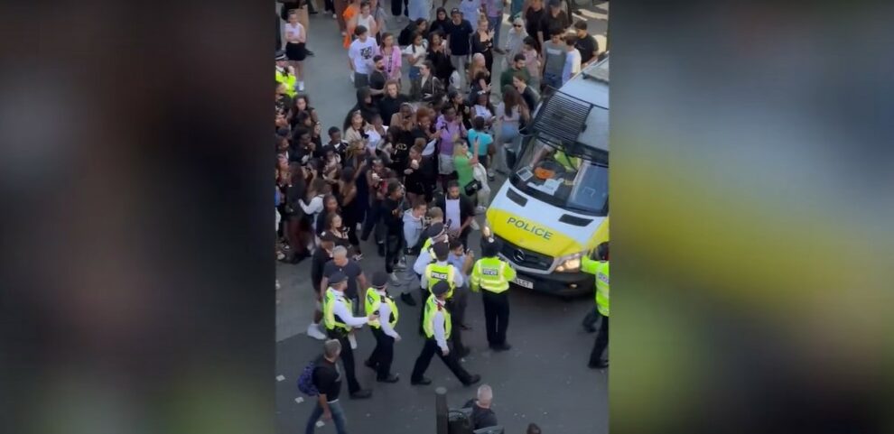 Several arrested in disorder on London's premier shopping street