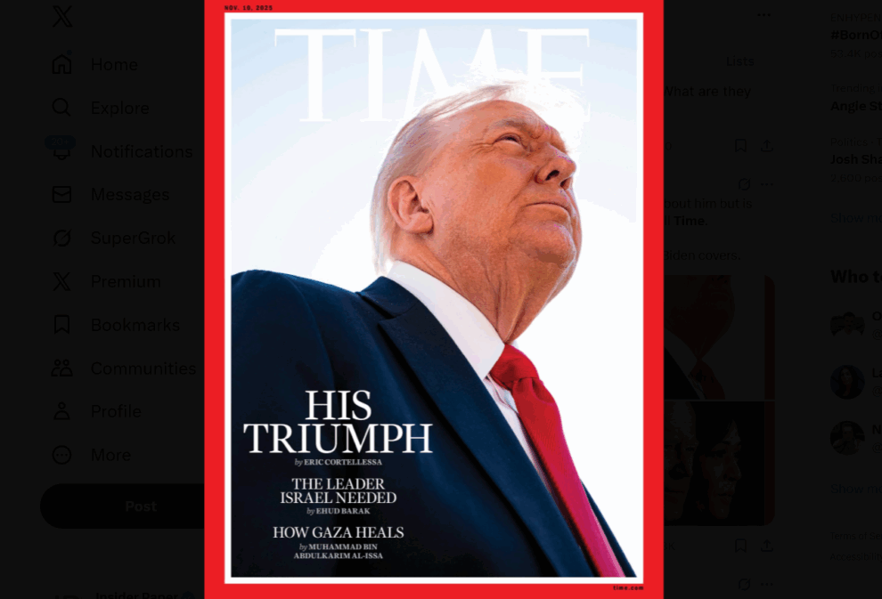 Trump rails at Time magazine over unflattering photo
