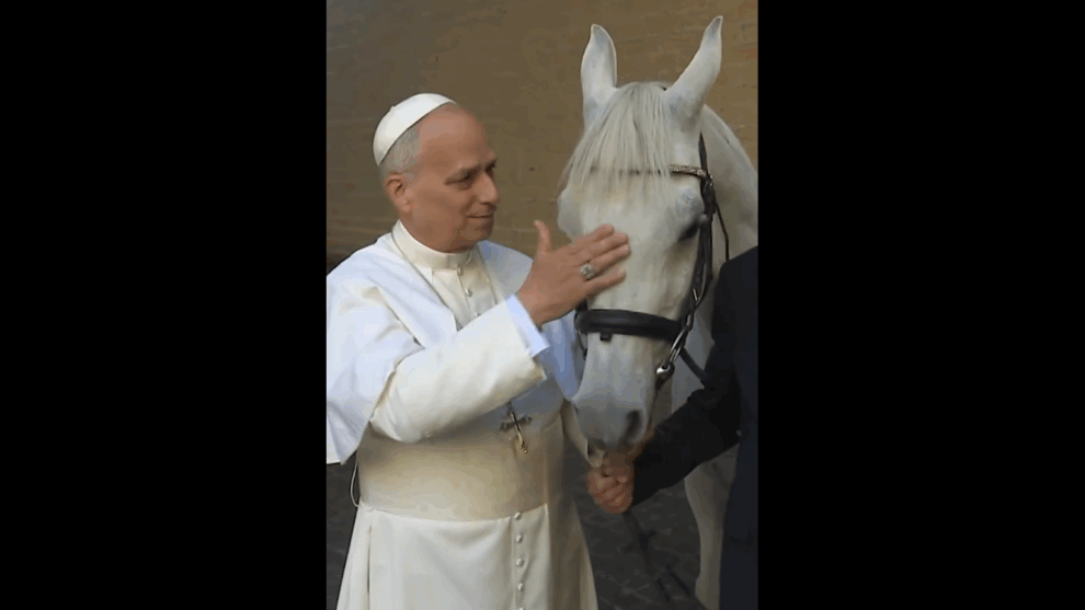 Step aside, popemobile: Pope gets a white purebred horse