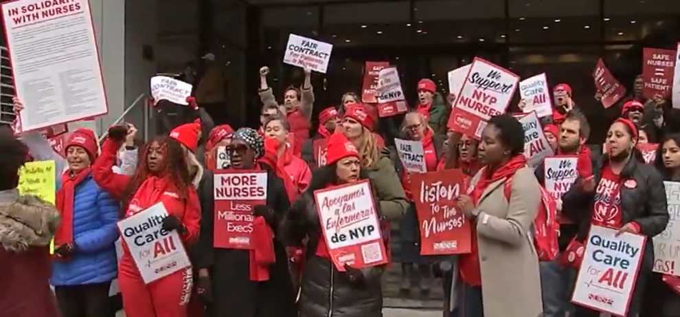 15,000 NY nurses stage largest-ever strike over conditions