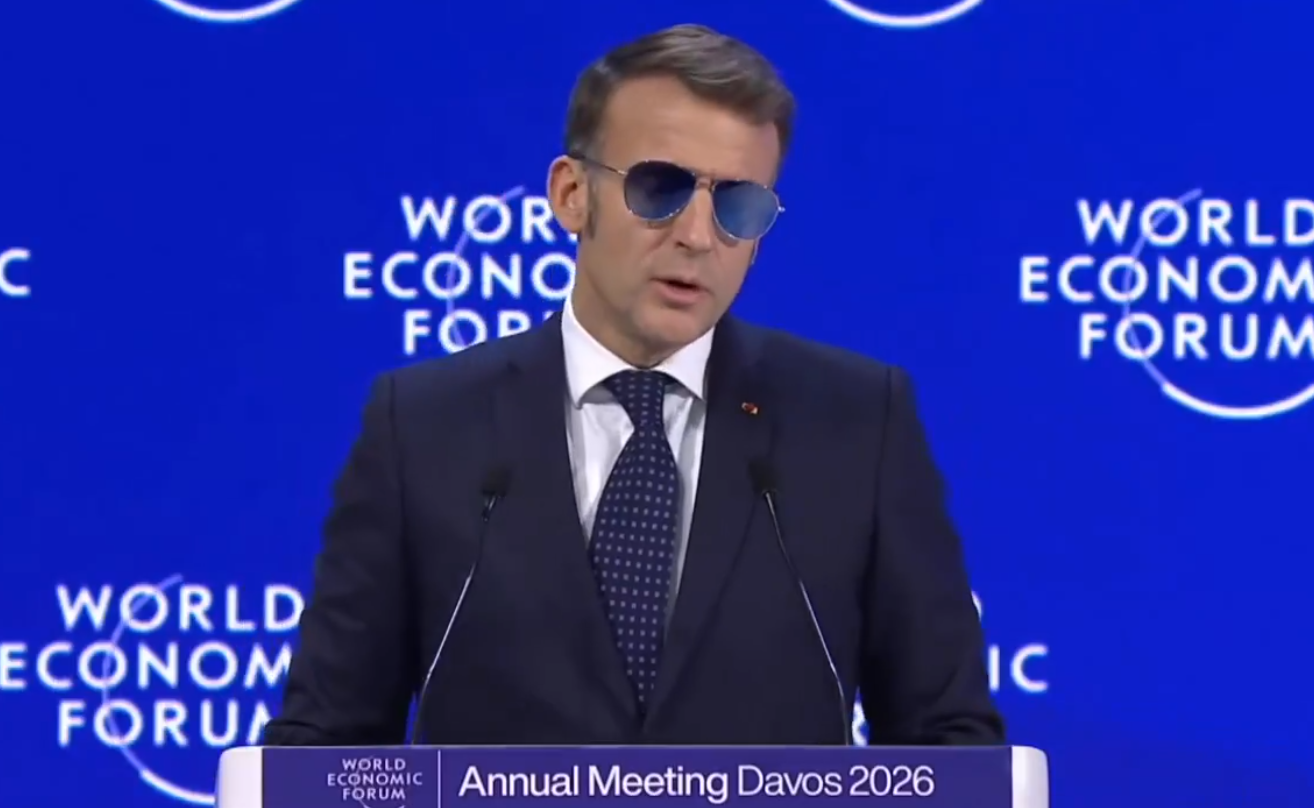 Trump mocks France's Macron at Davos for playing 'tough'