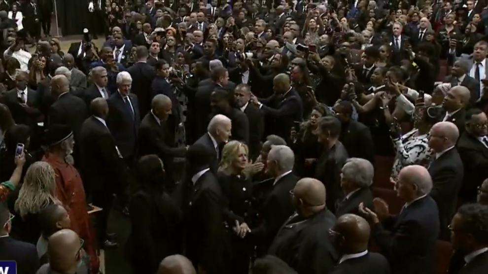 Three former US presidents gather for Jesse Jackson memorial