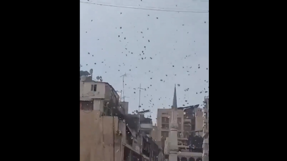 Israeli warplanes drop leaflets over Beirut, causing panic