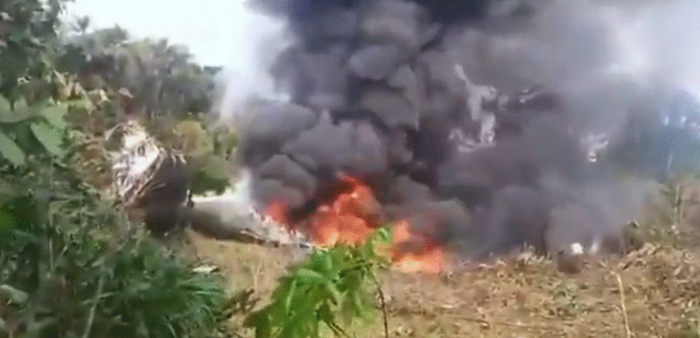 Colombia military says transport plane crashes on takeoff
