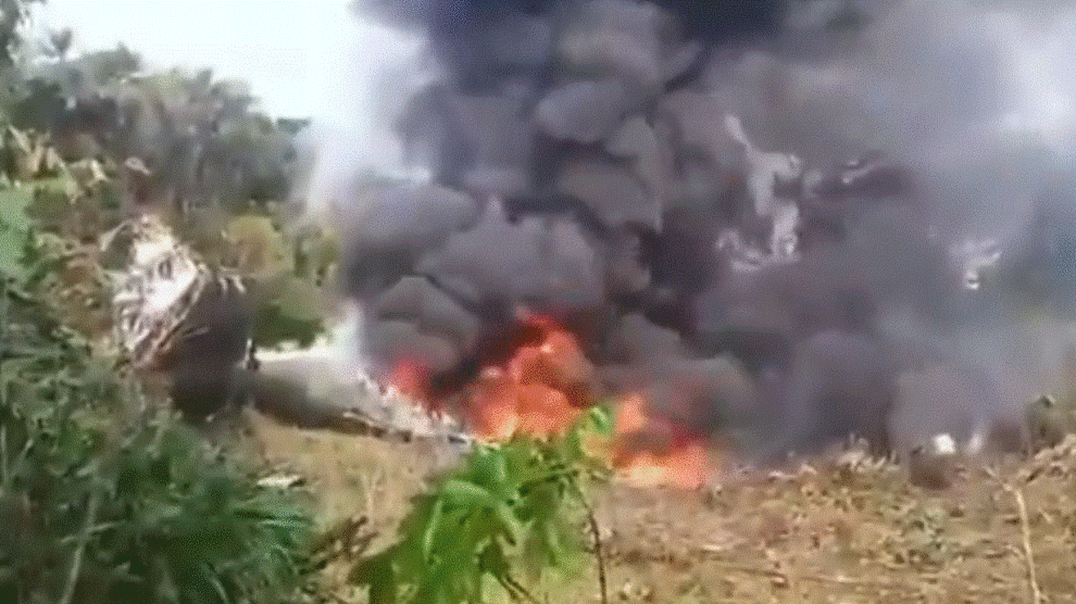 Colombia military says transport plane crashes on takeoff